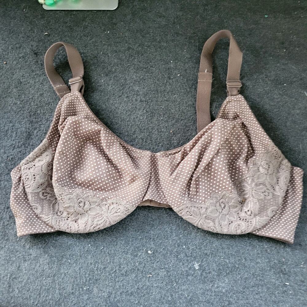Warner’s Bra 40D Brown Polka‎ Dot Lace Full Coverage...
